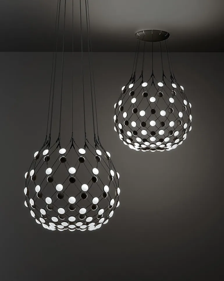 Mesh pendel Ø100 / 1 m ledning, sort