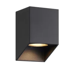 Nico Square 12 udendørs væglampe, sort