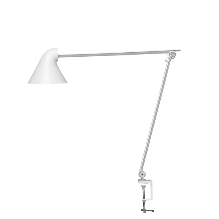 NJP bordlampe m/bordklemme, hvid