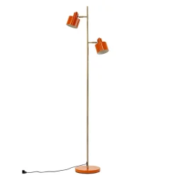 Ocean gulvlampe, orange/messing