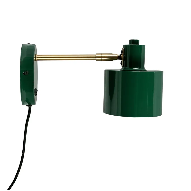 Ocean væglampe, mørkegrøn/messing
