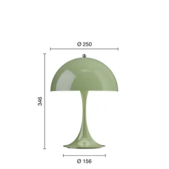 Panthella 250 Portable V3 bord- / batterilampe, opaque moss grøn