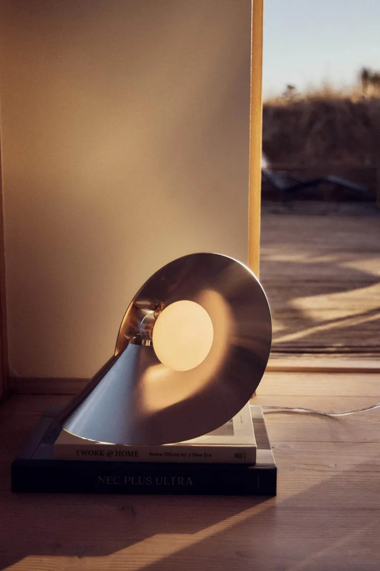 Peel bordlampe, rustfrit stål