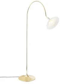 Petalii gulvlampe, poleret messing/hvid