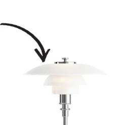 PH 2/1 glas overskærm t/bordlampe, væglampe og st.krone