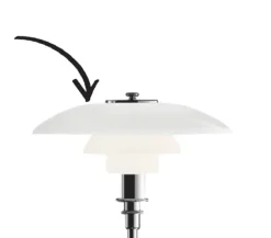 PH 3/2 glas overskærm til bordlampe og væglampe