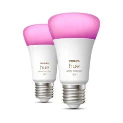 Philips Hue White and Color Ambiance 9W LED E27 2 stk