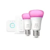 Philips Hue White and Color Ambiance Startsæt 9W LED E27 (2-sæt)