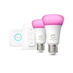 Philips Hue White and Color Ambiance Startsæt 9W LED E27 (2-sæt)