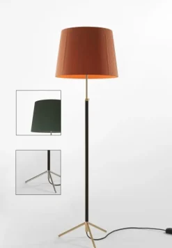 Pie de salón Gulvlampe G1 grøn/krom