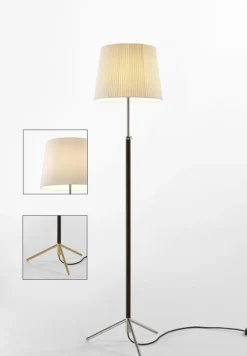 Pie de salón Gulvlampe G3 hvid/messing