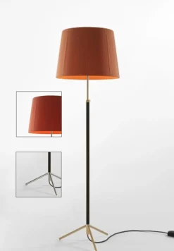 Pie de salón Gulvlampe G1 rød/krom
