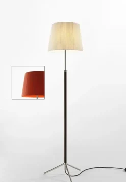 Pie de salón Gulvlampe G3 rød/krom