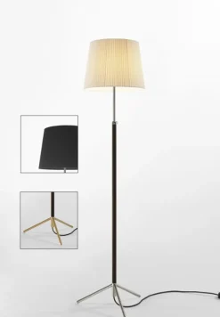 Pie de salón Gulvlampe G3 sort/messing