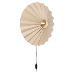 Pliss væglampe, sand/messing