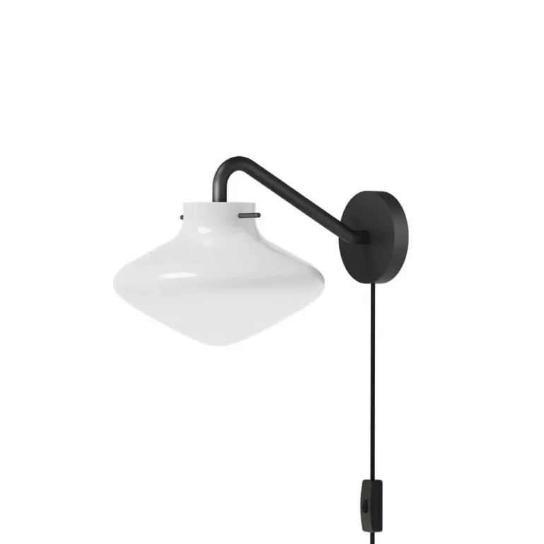 Repose væglampe 175, sort/opal