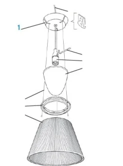 Reservedel: Loftsrosette til Flos Romeo Soft S2, hvid (med indmad)