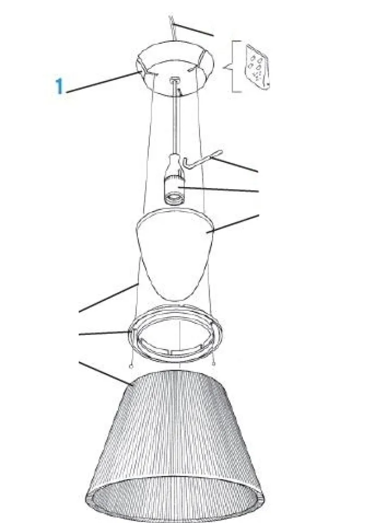 Reservedel: Loftsrosette til Flos Romeo Soft S2, hvid (med indmad)