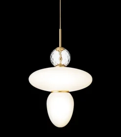 Rizzatto 43 pendel, satin brass/opal