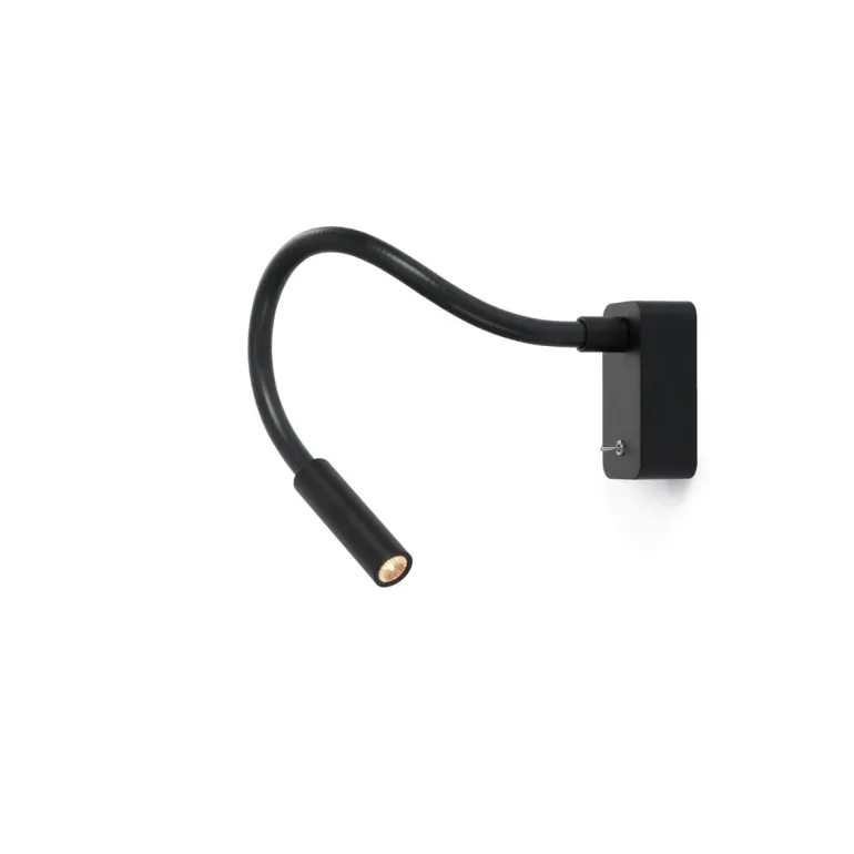 Scar-Led 1FDS væglampe påbyg, L400, sort/sort