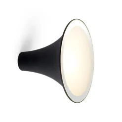 Sirens Væglampe Ø21 m. frosted glas og spejlkant, Sort