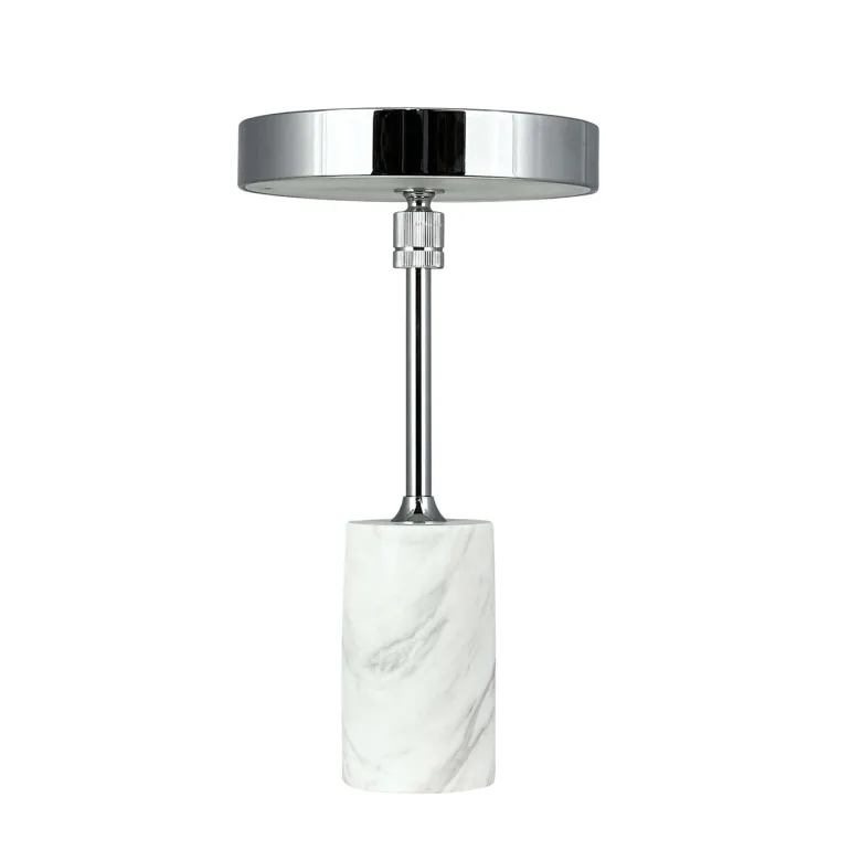 Starlight LED batteri- / bordlampe, hvid marmor/krom