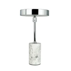 Starlight LED batteri- / bordlampe, grå marmor/krom