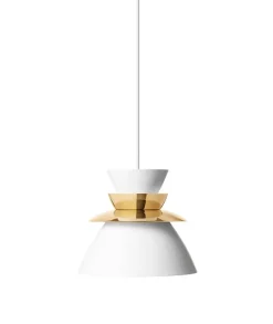 Sundowner pendel 250, messing/hvid