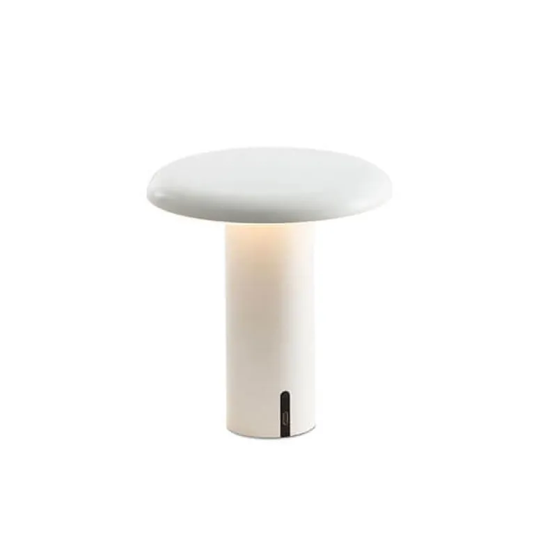 Takku bordlampe / batterilampe, lakeret hvid