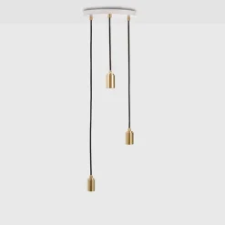 Tala Triple pendel (fatning), hvid/messing