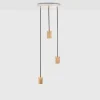 Tala Triple pendel (fatning), hvid/oak