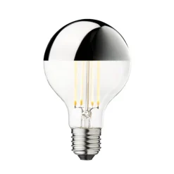 Topforspejlet Globe LED Ø80 Crown, sølv