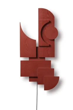Totem Deco væglampe, baskisk rød