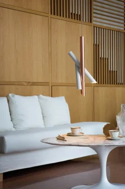 Tubes 3 pendel, hvid/kobber