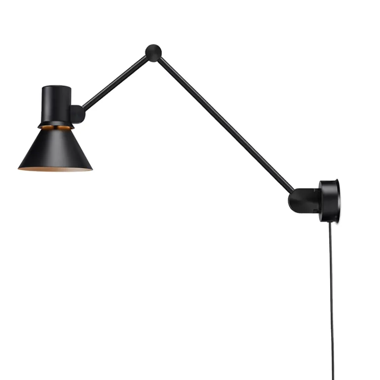 Type 80 W3 væglampe m/ledning, mat sort