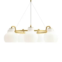 VL Ringkrone 7 pendel, messing/blank opal