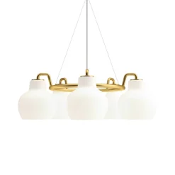 VL Ringkrone 5 pendel, messing/blank opal