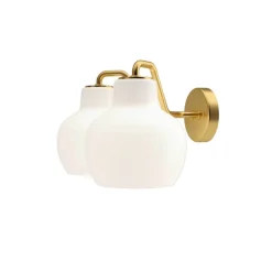 VL Ringkrone 2 væglampe u. ledning/kontakt, messing/blank opal