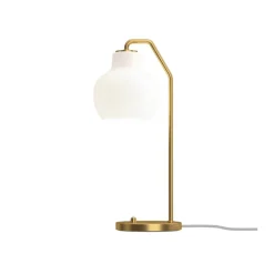 VL Ringkrone bordlampe, messing/blank opal