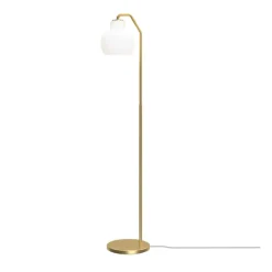 VL Ringkrone gulvlampe, messing/blank opal